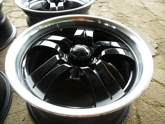 แม็กซิ่งขอบ15 JRDแท้ -5รู114 (4วง5,200บ.)ก้านสีดำ ขอบเลส