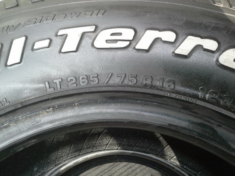 BF All USA. 265/75/16 ปี10  สภาพสวยๆ 1ชุด