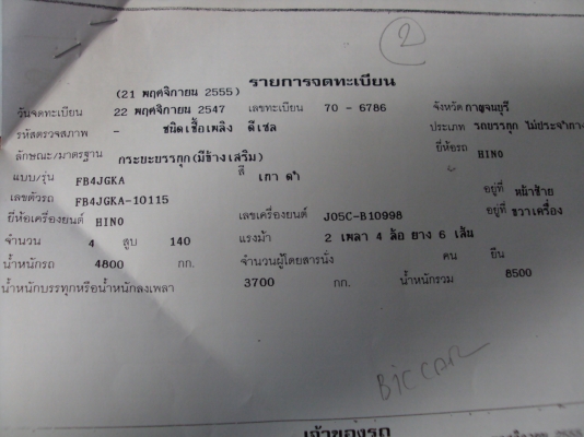 ขายรถ6ล้อ Hino สมอเงินFB4J ยาว 5เมตร