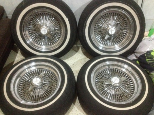 ล้อซี่ลวด อเมกา เเท้ขอบ14ติดยางขอบขาวของเก่าญี่ปุ่นสภาพสวยตามรูปครับ