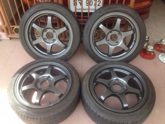 ล้อเเท้ JAPAN BIM ขอบ16กว้าง7นิ้วอ๊อฟ42 4รู114สีเดิมๆของเก่าญี่ปุ่นสภาพสวย