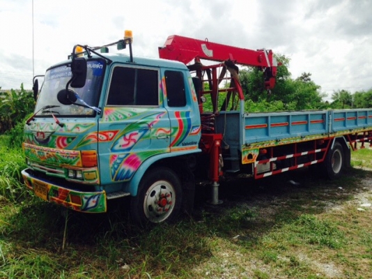 รถเครนมือสอง/ Hino FD178B/ เครื่องยนต์ HO7C-D18916 ติดเครน 3.7 ตัน