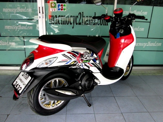 fino i สีดำแดง ล้อแมกซ์แต่ง ลาย VIP ยางจุ๊บเลส ของใหม่ รถเดือน ธันวาคม ปี 57 ไมล์ 5 พันโล แถม 3 รายการ 33900