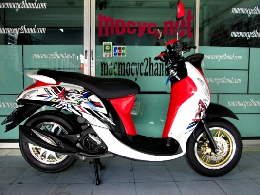 fino i สีดำแดง ล้อแมกซ์แต่ง ลาย VIP ยางจุ๊บเลส ของใหม่ รถเดือน ธันวาคม ปี 57 ไมล์ 5 พันโล แถม 3 รายการ 33900