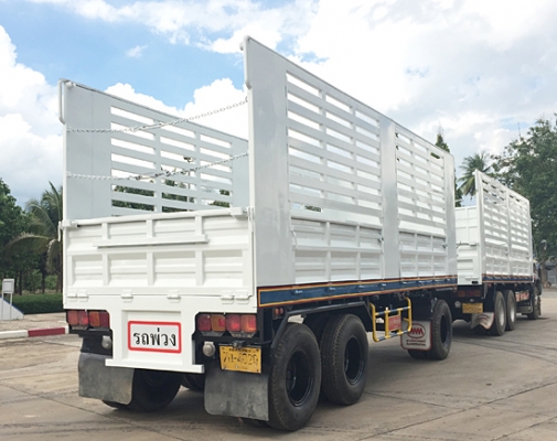 ขายรถพ่วง22ล้อ ISUZU DECA 320 ยูโรทู กระบะเหล็กไม่ดัมพ์ คอกสูงอู่สหกิจ เครื่องเดิม เกียร์เดิม