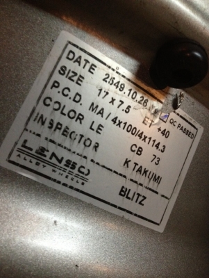 ขายแม็กซ์มือ2ขอบ17 Lenso Blitz สีบรอนซ์ 4รู100/114 ราคา 7,900 บาท