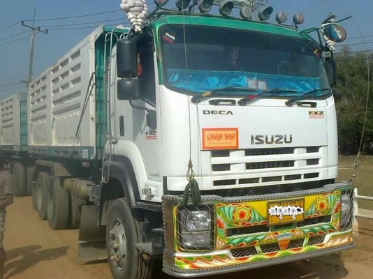 ISUZU DECA FXZ 360 HP EURO2 ปี 53 รถพ่วงแม่+ลูก กระบะดั๊มพ์เหล็กสามมิตรลอนเฉียงทั้งแม่ทั้งลูกสภาพสวย ลูก 3 คานดั๊มพ์ความยาว 6.50 เมตร เครื่องแน่นแรงดี ภายในเก๋งคอนโซลสวยอุปกรณ์อำนวยความสะดวกครบพร้อม ช่วงล่างคัชซีสวย ยางสภาพดีพร้อมบรรทุกพร้อมใช้งานไ