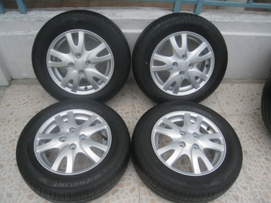 ขายล้อแม็ก Honda brio 14"x5" 4 รู100 et50 +ยางปี 5012 (081-3747940)