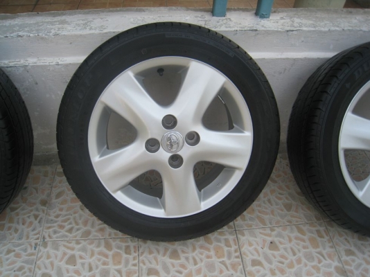 ขายล้อแม็กเดิม Toyota vios 15"x5.5" 4รู100 et45 +ยางปี 11 (081-3747940)