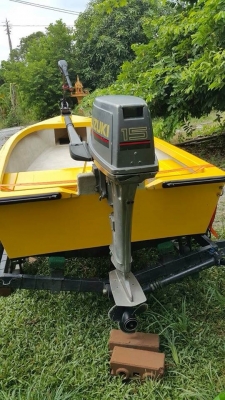 ขายเรือตกปลา 12ฟุต เครื่อง 15' แรงพร้อมเทเลอร์ อุปกรณ์ครบ พร้อมลงน้ำ