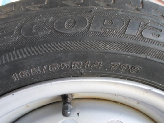 ล้อกะทะพร้อมยาง 165/65/14 ยางบริดสโตนปี12 ขอบ 14 4/100 ทั้งชุด2200