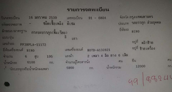 หกล้อมือสอง, Hino สิงไฮเทค ปี 95 FF3H/ 195 แรง สะเป็ค ยาว 7 เมตร กว้าง 2.5 เมตร