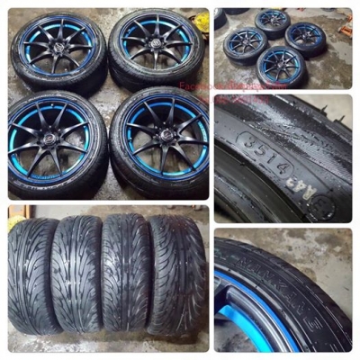 ขายล้อ17" Yachiyoda กว้าง7.5 ออฟ30 4รู100/114 +ยางปี14 ราคา 10,500 ฿
