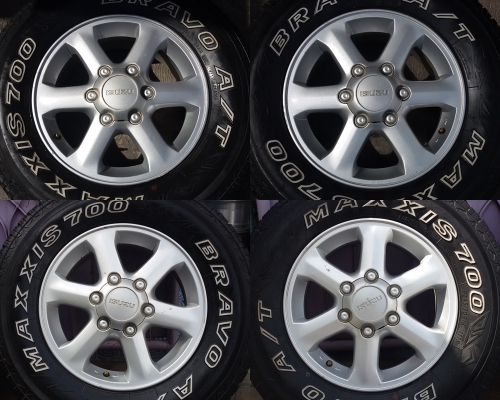 แม็กพร้อมยาง ISUZU D-max 3ชุด สภาพแม็กเดิมๆ ไม่คดไม่ดุ้ง ไม่เคยทำสี ราคาถูกๆ