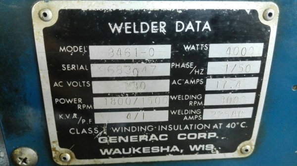 ======= Sold Out ======= เครื่องปั่นไฟ GENERAC 4 KVA.18 HP.ของใหม่เก่าเก็บ USA. 089-2499-123 นครปฐม