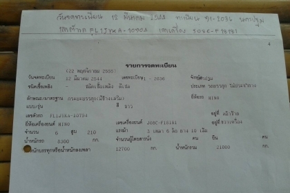 ฝากขาย 1,090,000บ สิบล้อ HINO FL1J YKA 210 ปี44 เพาเดียว ช่วงยาว 7ม.กะบะสะแตลเรส ทั้งลูก สภาพนางฟ้าสวยกริบ ทะเบียนพร้อมโอน ราคา 1,090,000บ ต่อรองได้