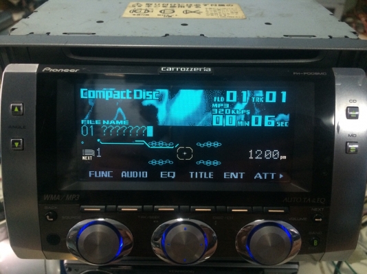 Pioneer FH-009MD Made in Japan รุ่นท็อป 24Bit จอไฟฟ้า กราฟฟิกจอขนาดใหญ่ ปรับระดับจอขึ้นลง MP3 MD CD AUX ปรีเอ้า 3 ชุด สภาพสวย มือ2 ญี่ปุ่น