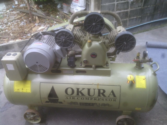 ขายปั๊มลมมือสอง 5HP 300ลิตร มอเตอร์มิตรซูบิชิ 5Hp 220V