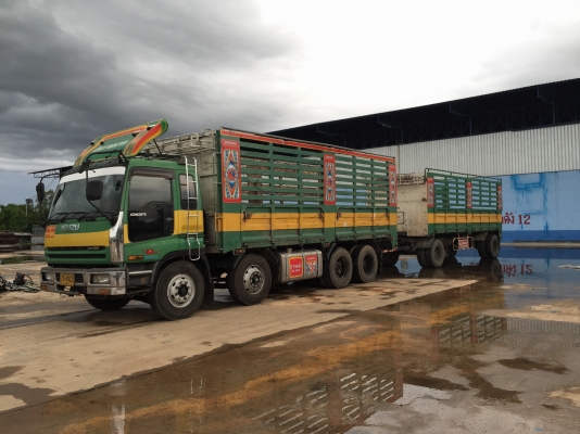 แสงฟ้าเต้นรถ///ขายรถพ่วง7เมตร จีก้า360แรง22ล้อ ไม่ดั้มแม่ลูก