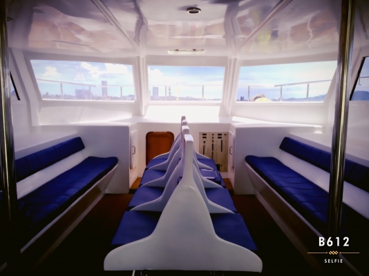 ขายเรือHighSpeedCatamaran/เช่า ขนาด 46 ฟุต 2 ห้องนอน 2 ห้องน้ำ บรรทุกได้ 40 คน เป็นเรือใหม่ 2 ท้อง แบบนอก มีดาดฟ้า