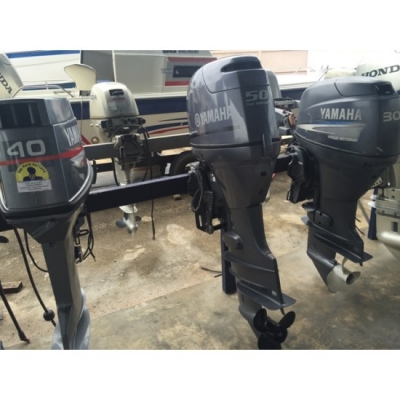 ขายเครื่องเรือเร็วมือสอง Yamaha 50แรง 4จังหวะ 4สูบ หางยาว 25นิ้ว จากญีปุ่น