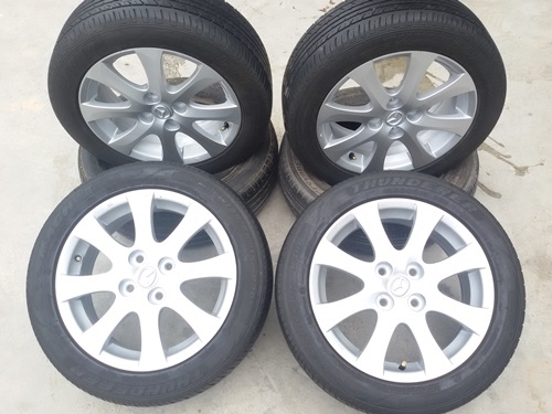 ขายล้อแม็ก Mazda2 ขอบ15ยาง185/55/15 ปี 12  4 ล้อ