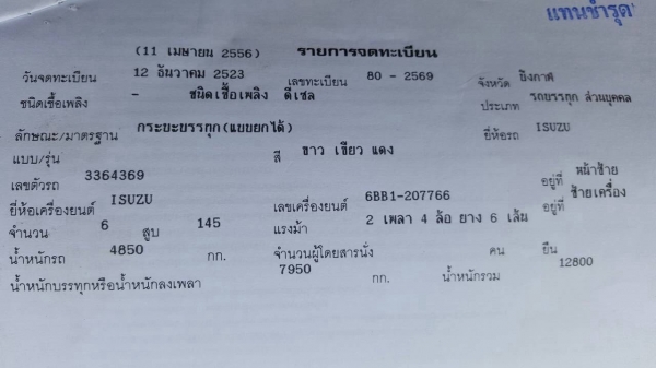 ขาย 6 ล้อดั้ม ยาง 900 ISUZU ROCKY เครื่อง 6BB1 145 แรงม้า คัสซีดีตลอดเส้น เบรคทิฟฟี่ พวงมาลัยพาวเวอร์ แอร์เย็น ทะเบียนพร้อมโอน