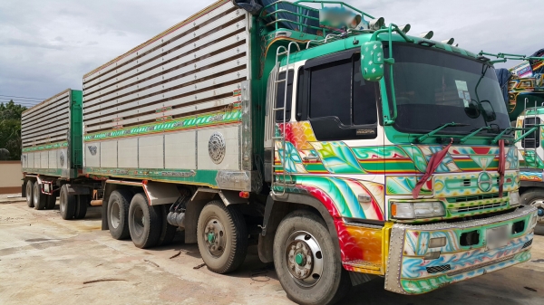 ขายรถพ่วง 24 ล้อ แม่.ลูก กระบะเนียมคอกเกษตรดั้ม อู่.ส สมศักดิ์ HINO P