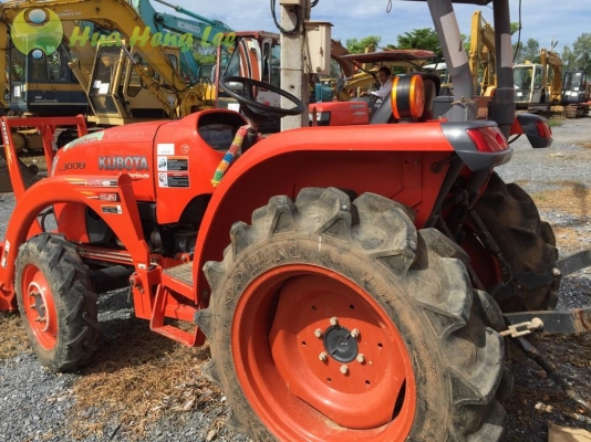 L3008 มือสอง อุปกรณ์ครบหน้าหลัง  ใบมีดคานบน+ผานพรวนห้าใบ