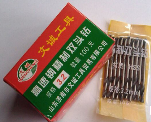 ดอกสว่าน 2 หัว ใช้สำหรับงานเจาะรูรีเวท ขนาด 3.2 มิล 1/8 หุน  รีเวทเบอร์ 4 แพ็คละ 10 ดอก 120 บ.