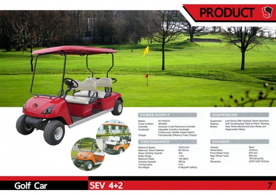 รถกล์อฟไฟฟ้า 4+2 ที่นั่ง