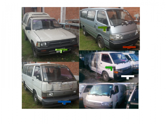 ขายเหมารถตู้หัวจรวตพร้อมกะบะห้าคัน แอร้เย็นทะเบียนไมขาด