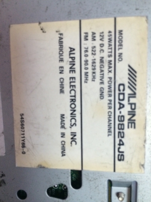 Alpine CDA-9824JS CD CD-RW ปรีเอ้า1ชุด คุมกล่องCD มือ2 ญี่ปุ่น