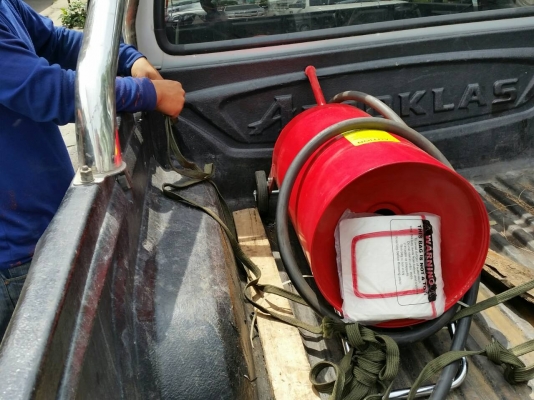 จักส่งไป บางนาให้เรียบร้อยแล้วนะครับ สำหรับถังพ่นทราย สนาม ของนำเข้าใต้หวัน