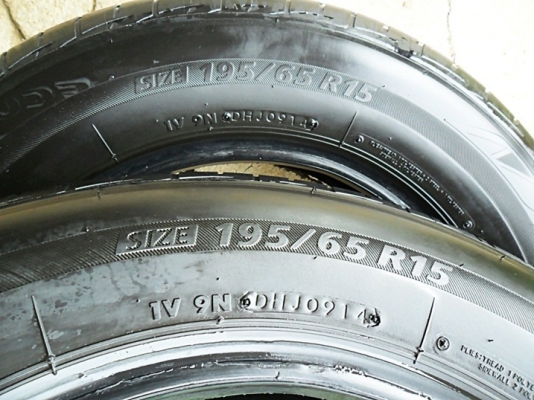 ยางสภาพป้ายแดงขอบ15 บริดสโตน 195-65-R15 ลงพื้นปี14 (4เส้น 4,800บ)สภาพ ยางใหม่