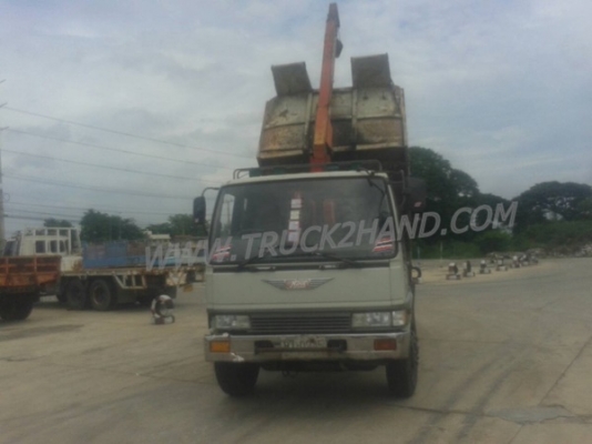 รถบรรทุก 6 ล้อดัมพ์ติดเครน ยี่ห้อ HINO FL172 เครน 3 ตัน 3 ปอก 2 ชัก ปีจดทะเบียน 2531