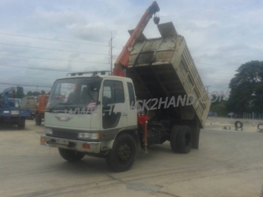 รถบรรทุก 6 ล้อดัมพ์ติดเครน ยี่ห้อ HINO FL172 เครน 3 ตัน 3 ปอก 2 ชัก ปีจดทะเบียน 2531