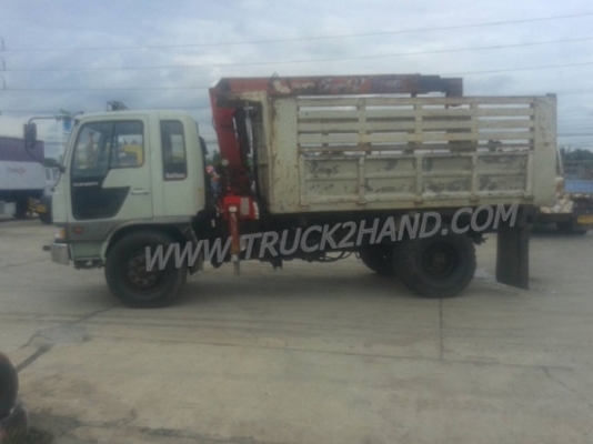 รถบรรทุก 6 ล้อดัมพ์ติดเครน ยี่ห้อ HINO FL172 เครน 3 ตัน 3 ปอก 2 ชัก ปีจดทะเบียน 2531