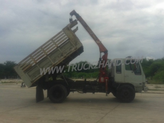 รถบรรทุก 6 ล้อดัมพ์ติดเครน ยี่ห้อ HINO FL172 เครน 3 ตัน 3 ปอก 2 ชัก ปีจดทะเบียน 2531