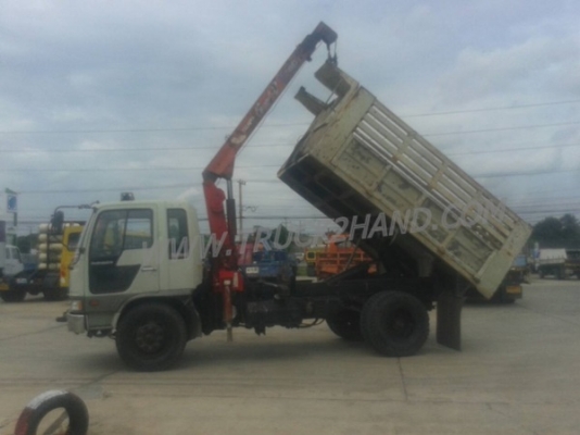 รถบรรทุก 6 ล้อดัมพ์ติดเครน ยี่ห้อ HINO FL172 เครน 3 ตัน 3 ปอก 2 ชัก ปีจดทะเบียน 2531