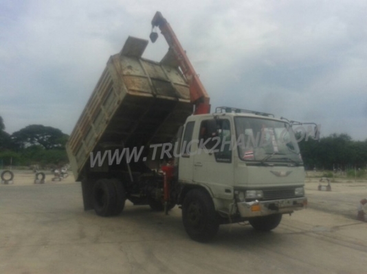 รถบรรทุก 6 ล้อดัมพ์ติดเครน ยี่ห้อ HINO FL172 เครน 3 ตัน 3 ปอก 2 ชัก ปีจดทะเบียน 2531