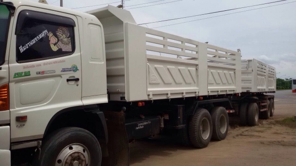 ขายรถพ่วง Hino 344 ปี 54 กระบะสามมิตร แม่ลูก เบรคแห้ง ลูก 3 เพลา สนใจติดต่อกุ้งบางมด 098-3248078