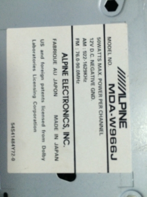 Alpine MDA-W966J MP3 CD MD สไลไฟฟ้า ปรับระดับได้5ระดับ กราฟฟิกหน้าจอ  ปรีเอ้า1ชุด คุมกล่องCD Made in Japan สภาพสวย มือ2 ญี่ปุ่น