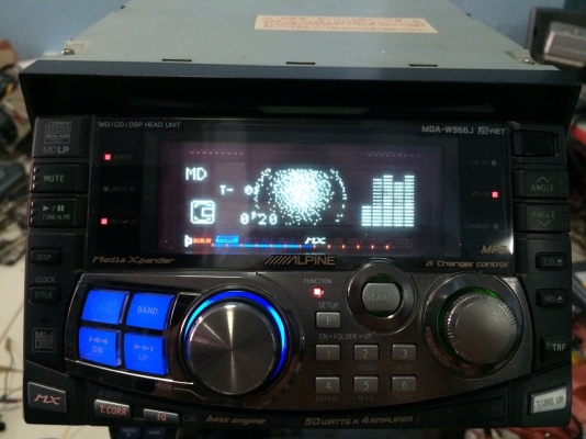 Alpine MDA-W966J MP3 CD MD สไลไฟฟ้า ปรับระดับได้5ระดับ กราฟฟิกหน้าจอ  ปรีเอ้า1ชุด คุมกล่องCD Made in Japan สภาพสวย มือ2 ญี่ปุ่น