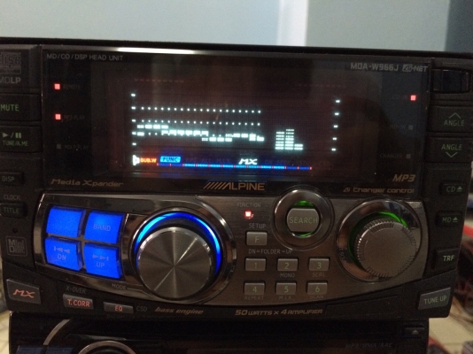 Alpine MDA-W966J MP3 CD MD สไลไฟฟ้า ปรับระดับได้5ระดับ กราฟฟิกหน้าจอ  ปรีเอ้า1ชุด คุมกล่องCD Made in Japan สภาพสวย มือ2 ญี่ปุ่น