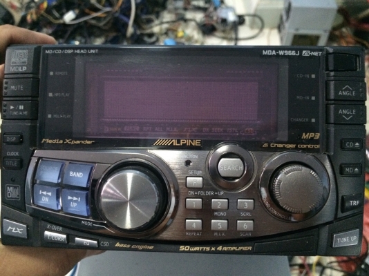 Alpine MDA-W966J MP3 CD MD สไลไฟฟ้า ปรับระดับได้5ระดับ กราฟฟิกหน้าจอ  ปรีเอ้า1ชุด คุมกล่องCD Made in Japan สภาพสวย มือ2 ญี่ปุ่น