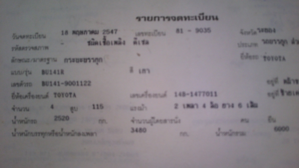 ขายหกล้อ TOYOTA 115แรง ขายหกล้อ TOYOTA 115แรง