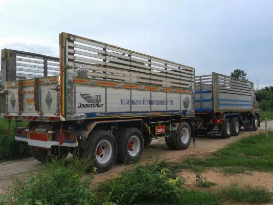 ขายรถพ่วง HINO FM3M ดั้มแม่-ลูก 3 คาน วางเครื่อง P11C 320 แรงม้า คัสซีสวยตลอดเส้น ช่วงล่างดี ยางเต็ม แอร์เย็น ทะเบียนพร้อมโอนครับ