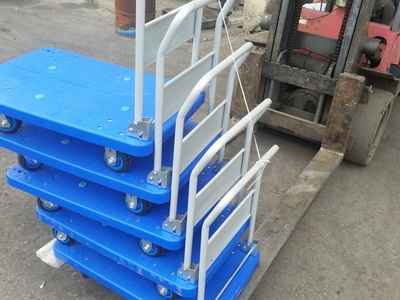 ของใหม่นำเข้าจากใต้หวันครับ รถเข็นของพลาสติกอเนกประสงค์ พับเก็บได้ ด้ามเหล็ก