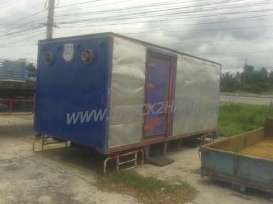 ตู้บรรทุก ตู้แห้ง 3 ประตู ยกลงจากรถ ISUZU NPR 120 แรง ภายในยาว 4.85 เมตร กว้าง 2.06 เมตร สูง 1.82 เมตร